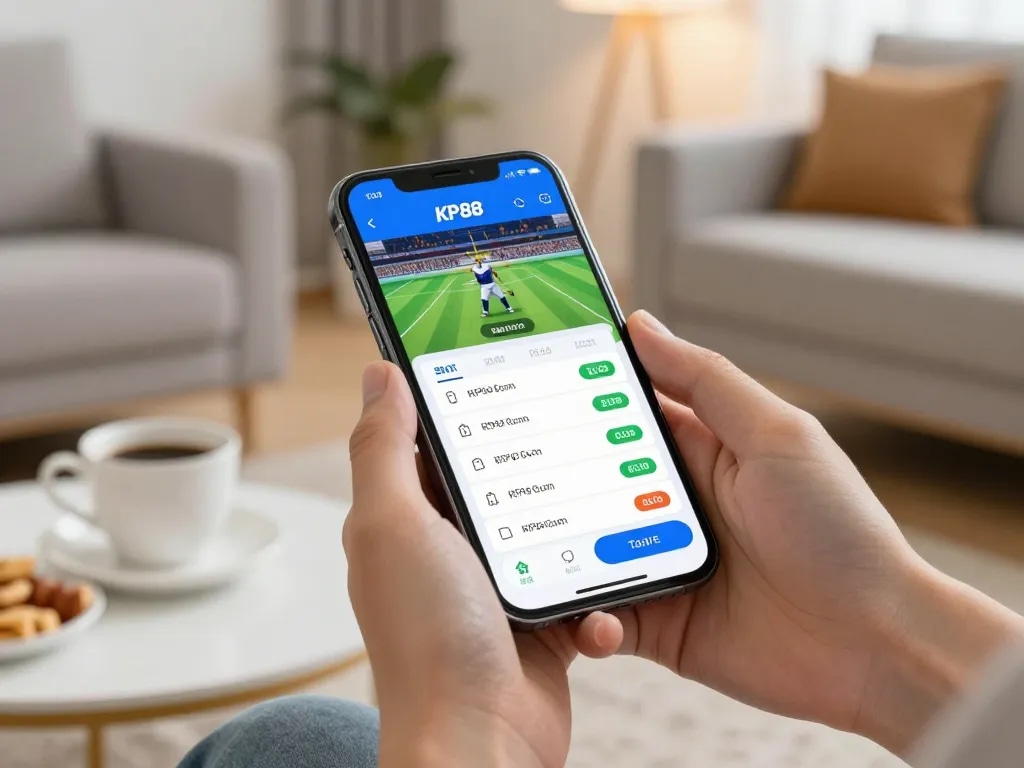 Engaging sports betting action on KP88 com mobile app with live odds displayed