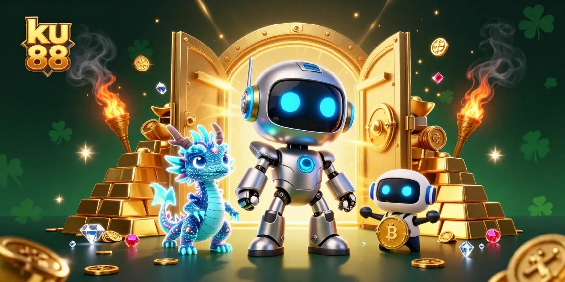 Experience thrilling gaming moments with ku 88 casino's vibrant 3D illustration showcasing excitement and rewards.