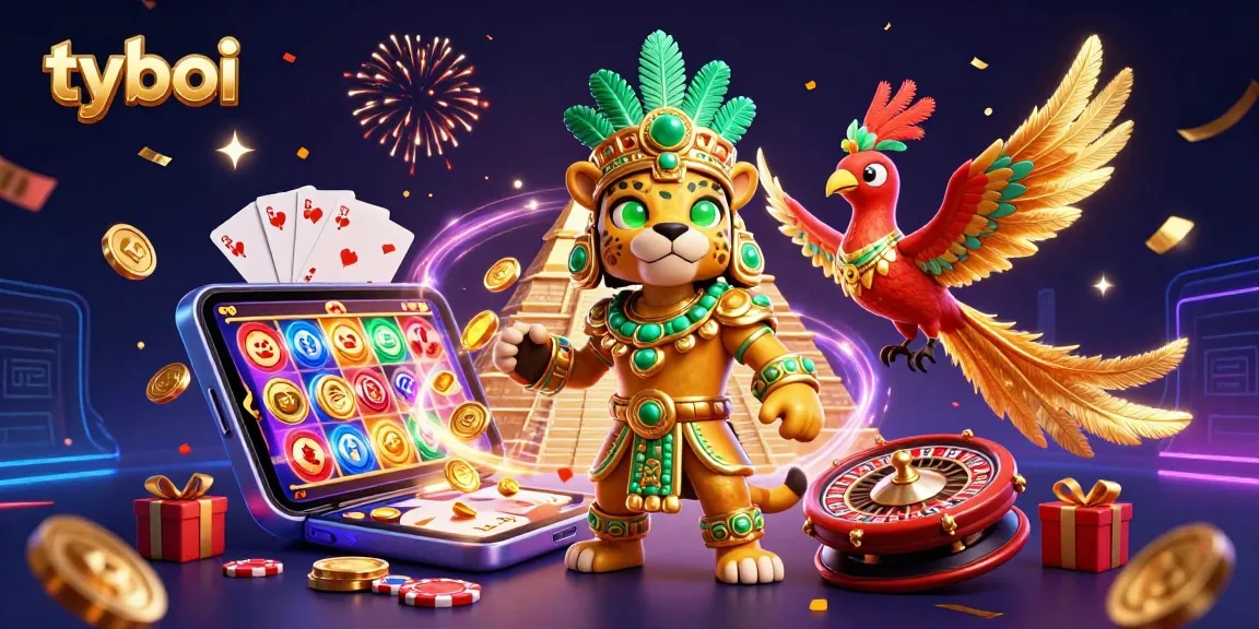 Experience thrilling wins with tyboi while enjoying vibrant casino elements in a dynamic gaming scene.