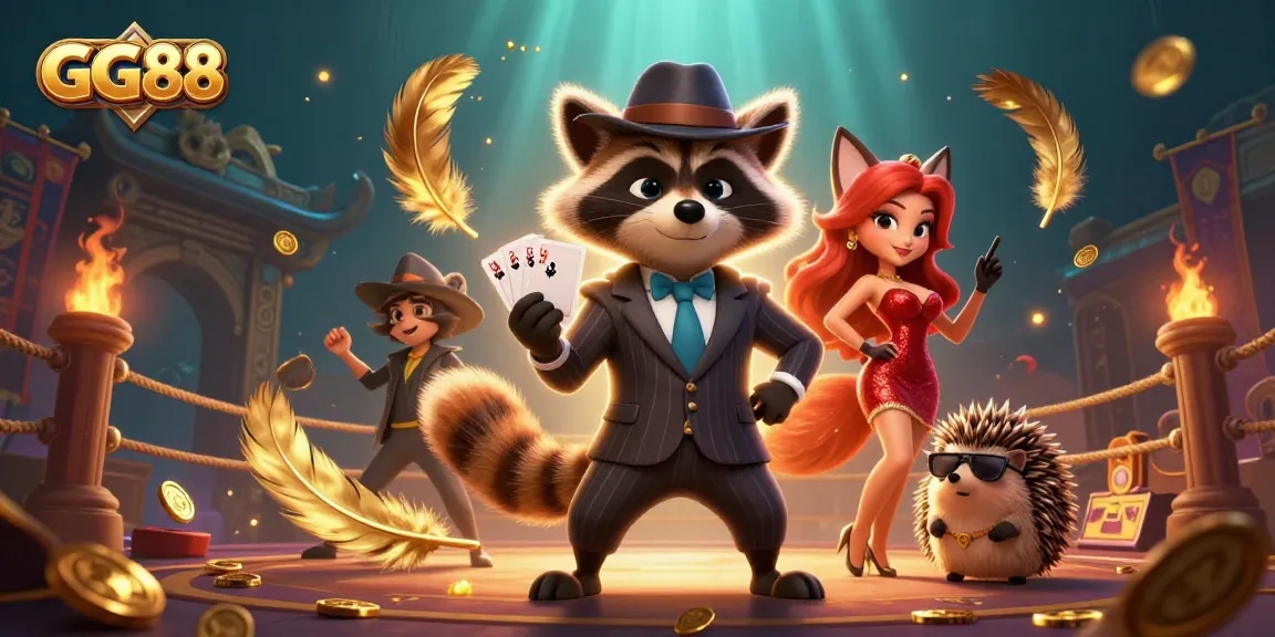 Experience the exciting gaming world of GG88 with vibrant casino characters and action.