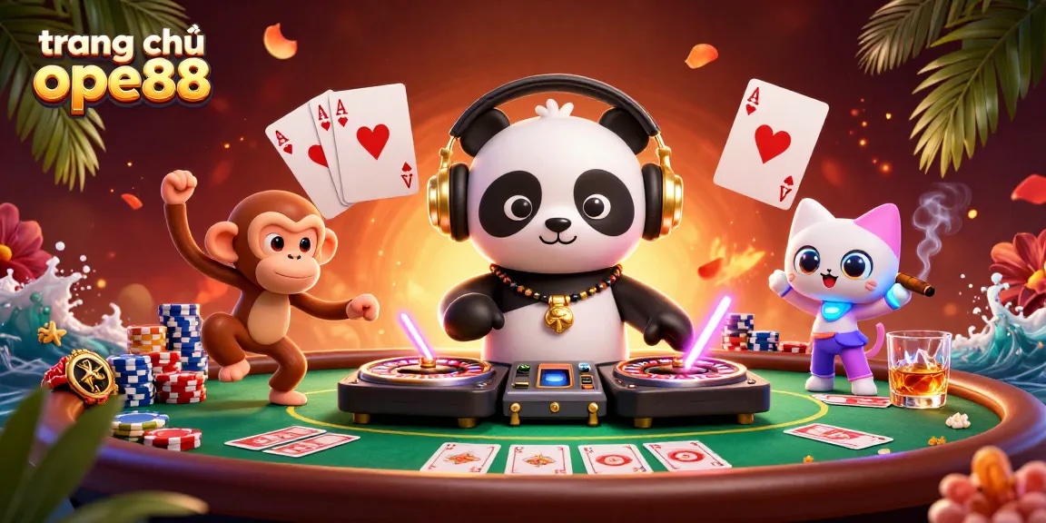 Experience the vibrant world of trang chủ ope88 with exciting characters in a dynamic casino scene.