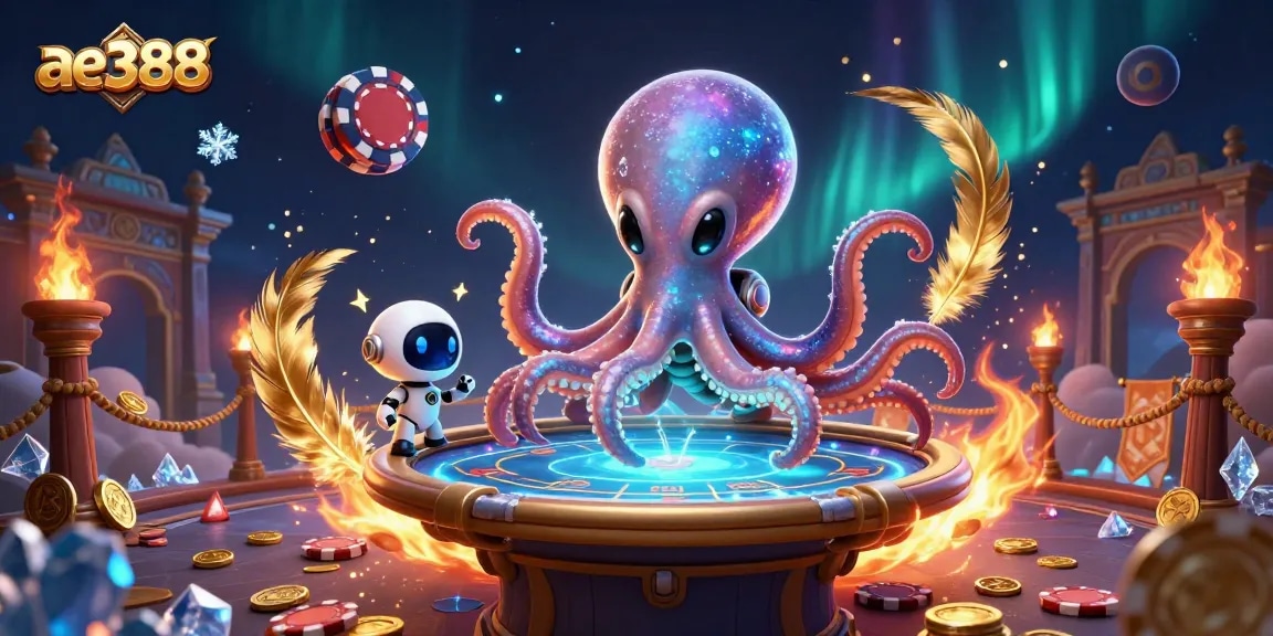 Experience engaging gameplay at ae388 with a vibrant poker scene featuring alien characters and cosmic elements.