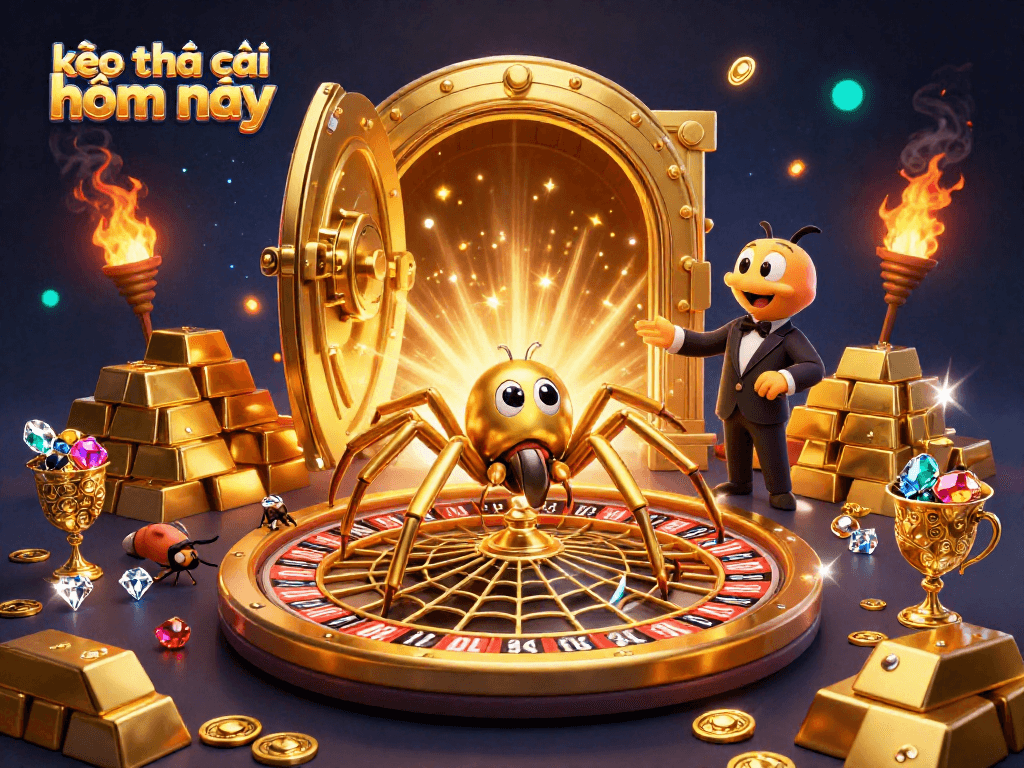 Experience high-stakes action on kèo nhà cái hôm nay with a golden spider and centipede croupier.
