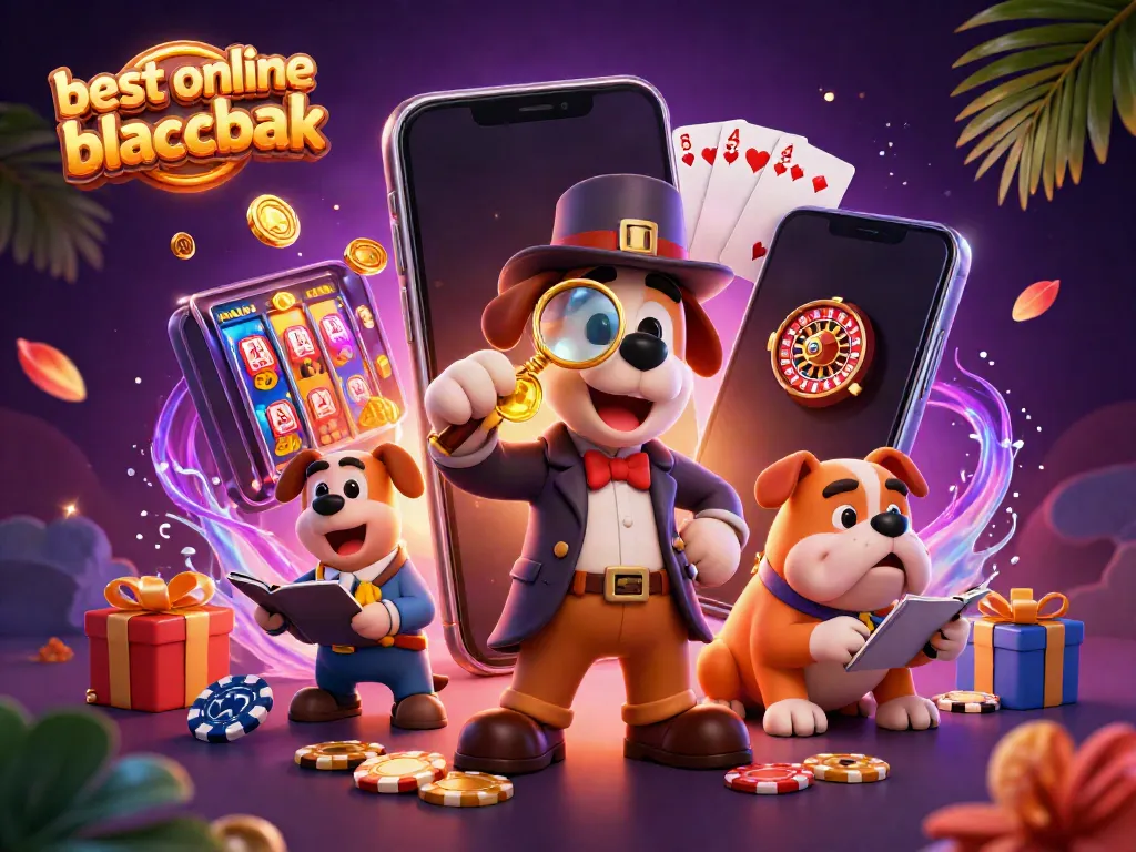 Engage in the best online blackjack action with cartoon detective and buddy uncovering treasure clues.