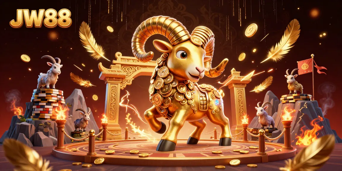Witness the thrilling action of JW88's exclusive online casino with a colossal ram charging through golden gates.