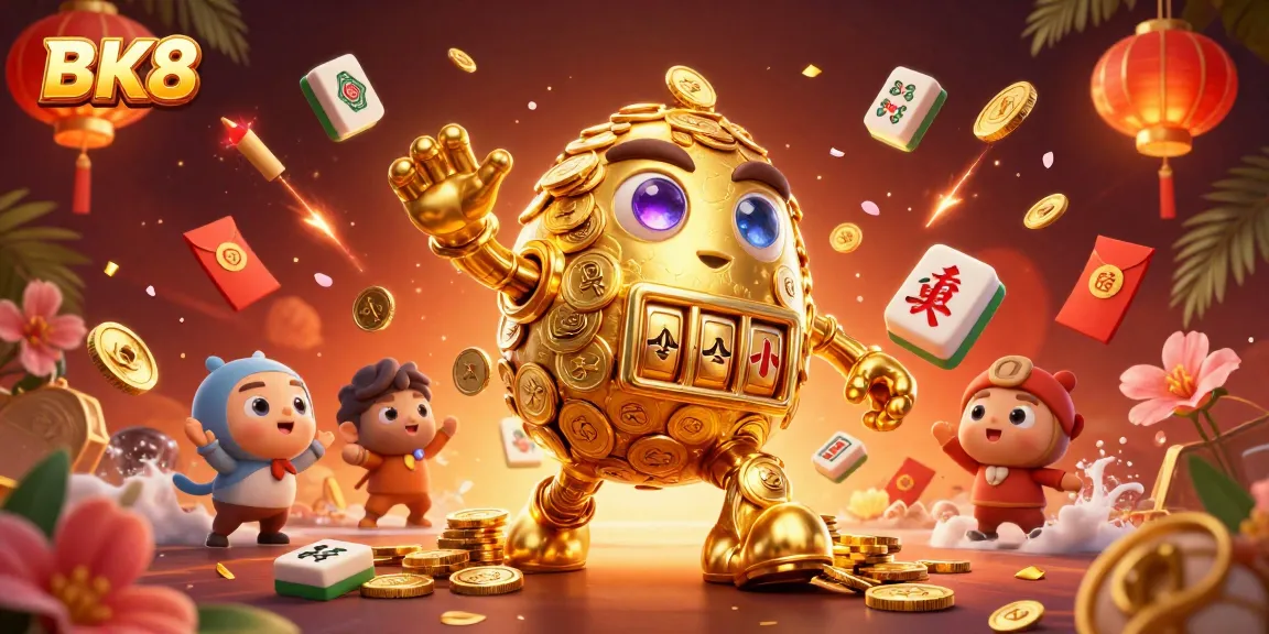Experience thrilling gameplay at BK8 with dynamic casino-themed elements and golden characters.