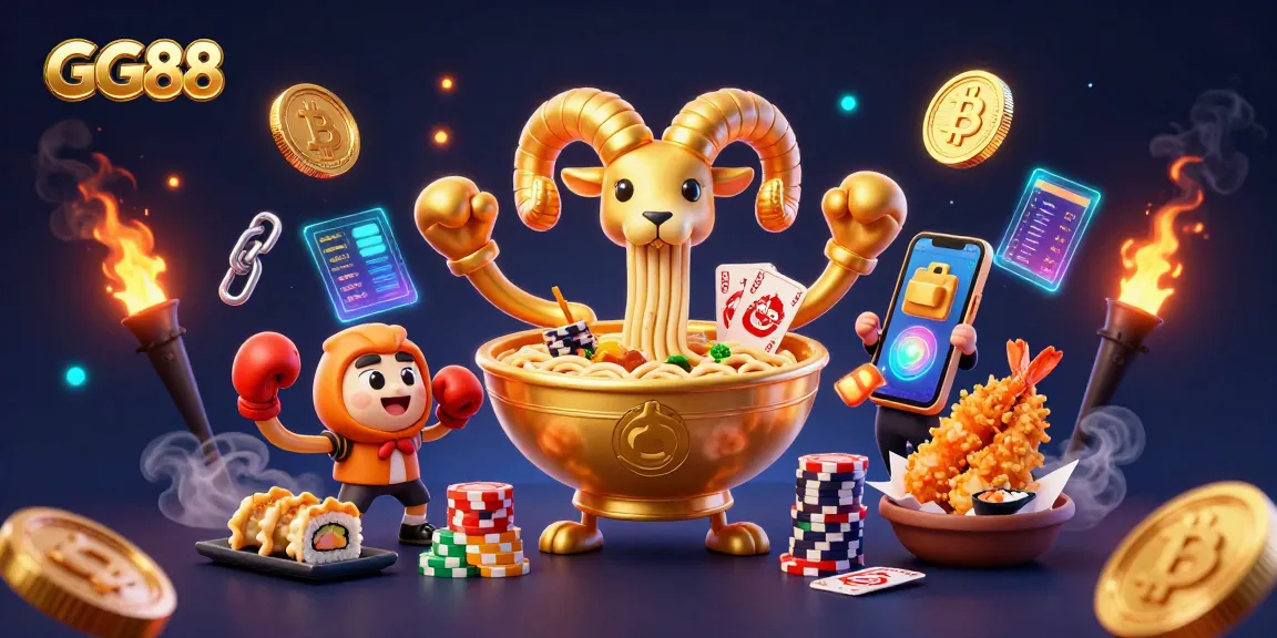 Experience exciting gaming action with GG88 featuring dynamic characters and neon crypto elements