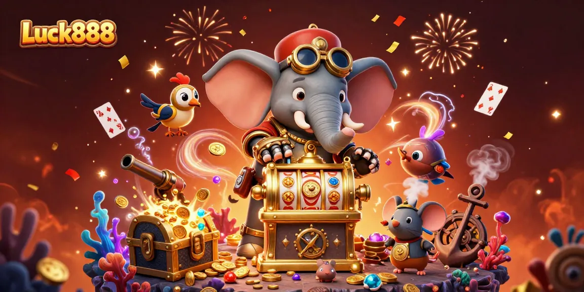 Luck888 offers a vibrant 3D casino experience with exciting slot machine action and dynamic gaming elements.