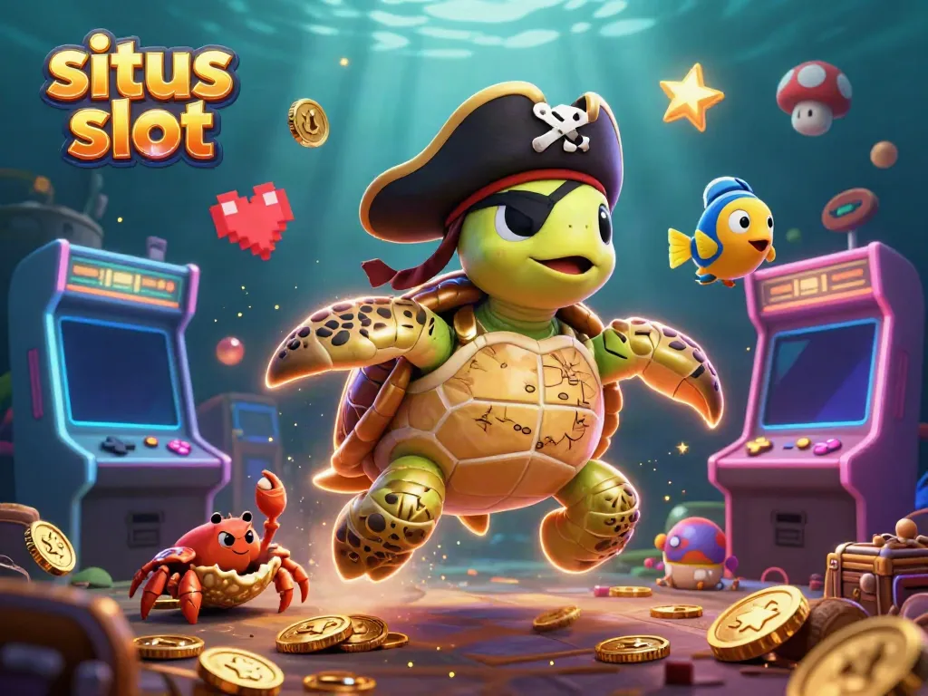Engage with situs slot as a pirate turtle and friends treasure-hunt among arcade elements.