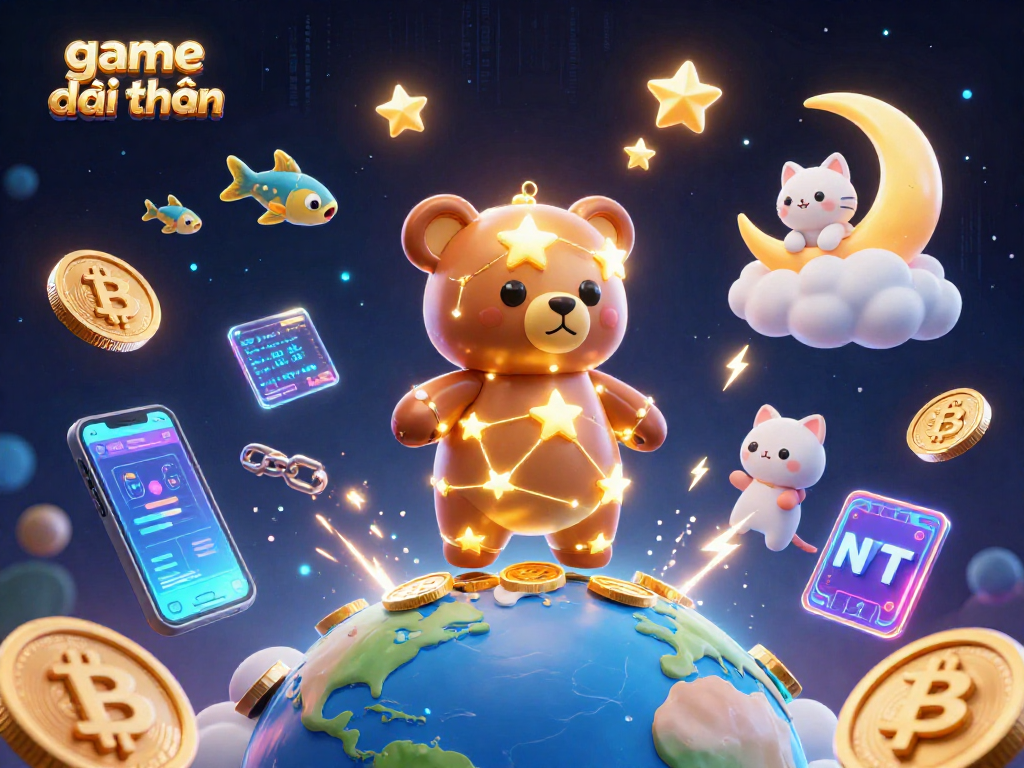 Experience exciting game đổi thưởng with captivating 3D illustrations showcasing colorful coins and vibrant characters.