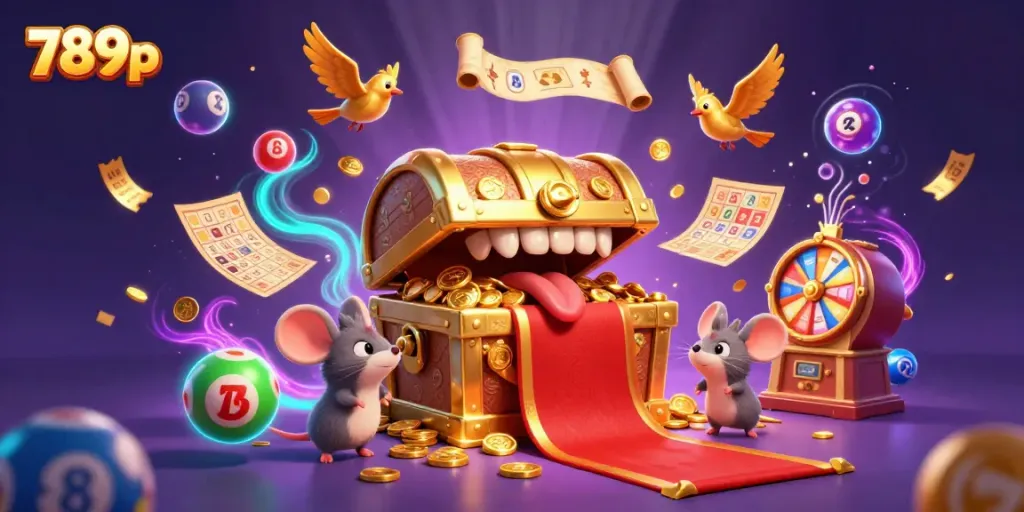 Experience excitement at 789p with a dynamic 3D casino scene showcasing vivid gaming elements.