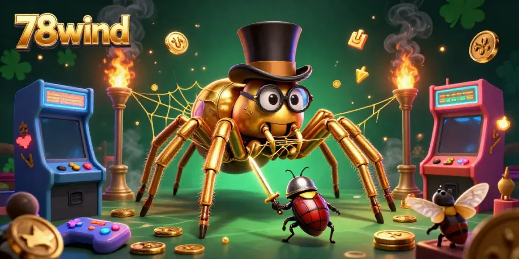 Engage with 78wind in a vibrant casino scene filled with fun game elements and dynamic characters.